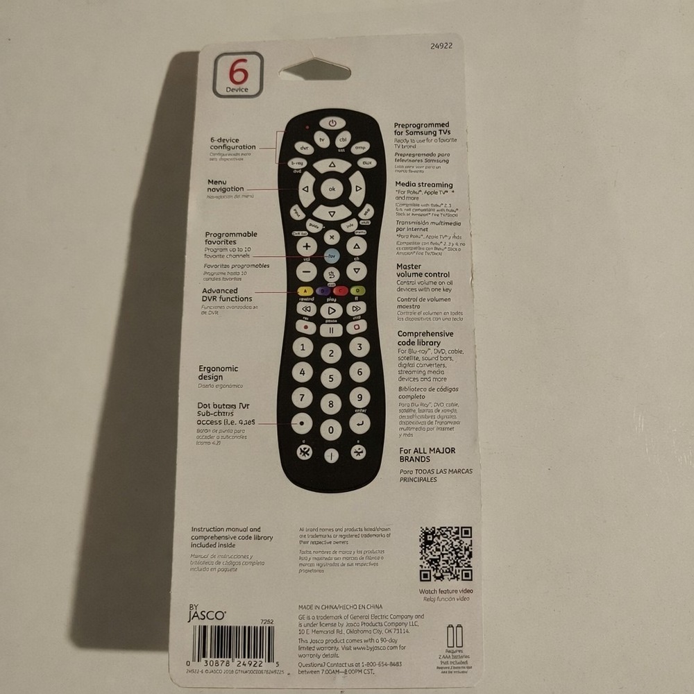 GE 6 Device Universal Remote Works With All Major Brands Sound Bars Streaming - Picture 3 of 7